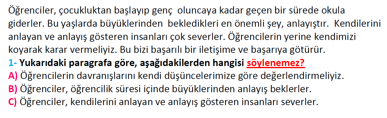 3. Sınıf Türkiye Geneli Kazanım Değerlendirme Sınavı-3