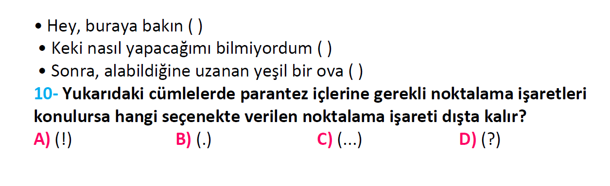 4. Sınıf Türkiye Geneli Kazanım Değerlendirme Sınavı-3