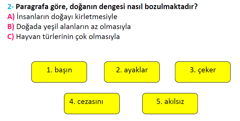 2. Sınıf Türkiye Geneli Kazanım Değerlendirme Sınavı-3