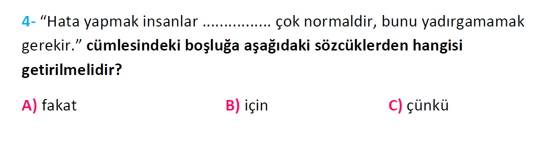 2. Sınıf Türkiye Geneli Kazanım Değerlendirme Sınavı-3