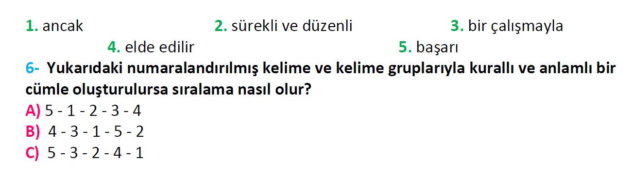 3. Sınıf Türkiye Geneli Kazanım Değerlendirme Sınavı-3