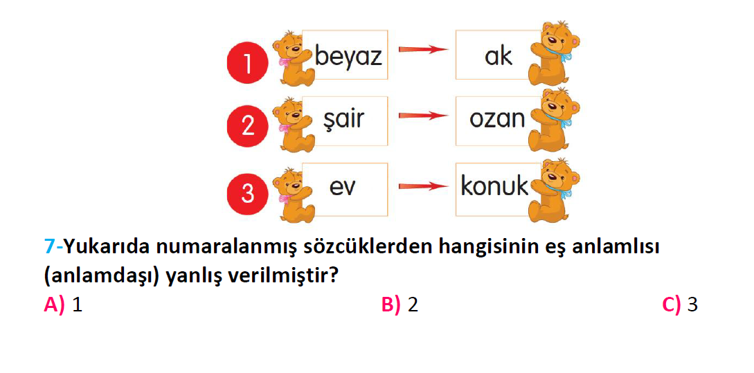 2. Sınıf Türkiye Geneli Kazanım Değerlendirme Sınavı-3