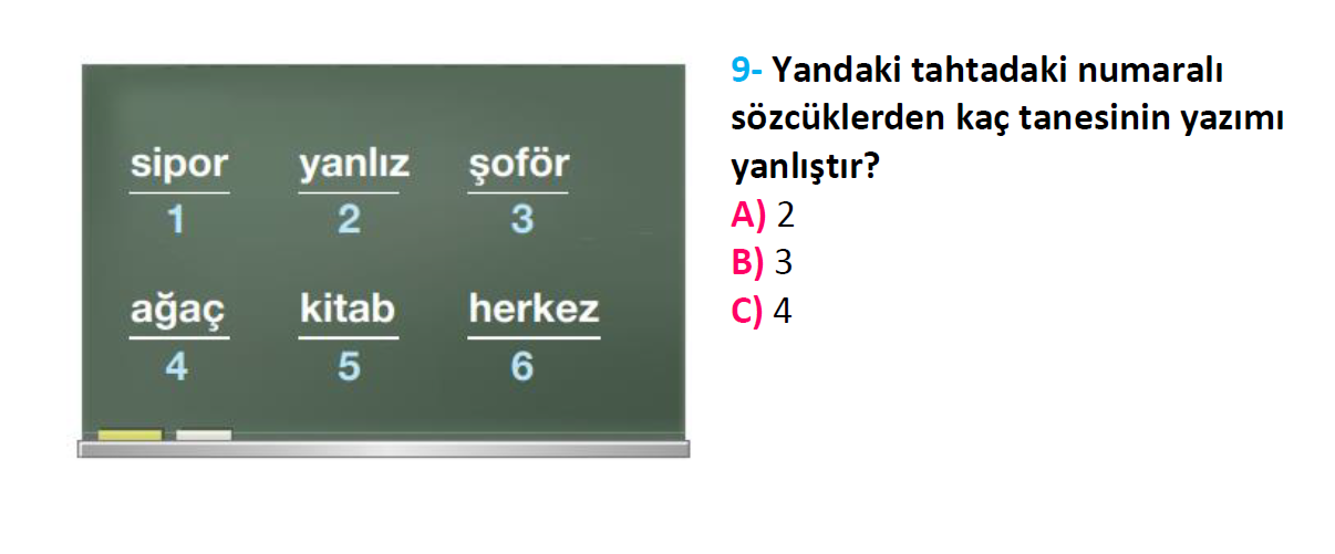 3. Sınıf Türkiye Geneli Kazanım Değerlendirme Sınavı-3